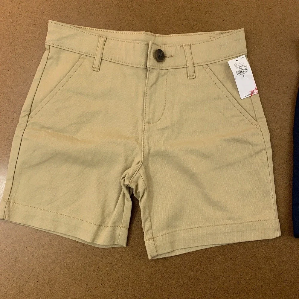 Lot of 2 Old Navy Girls Size 8 Khaki Blue School Uniform Twill Bermuda Short NWT